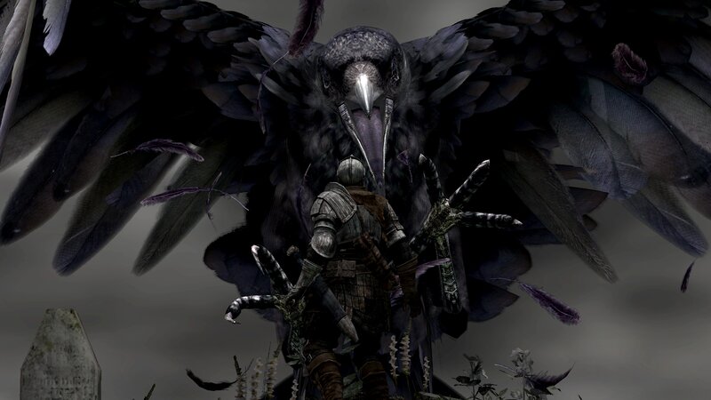 Knight Facing Giant Crow — Black