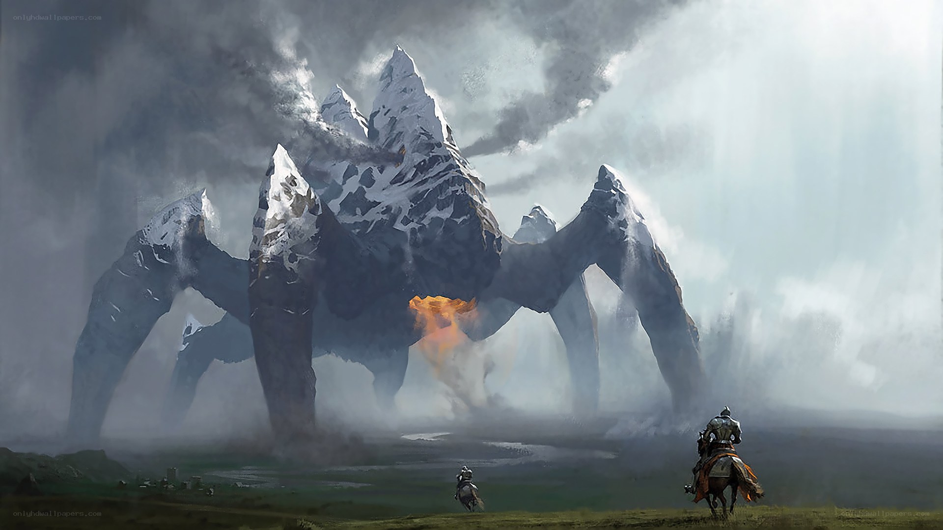 Knight facing giant spider monster