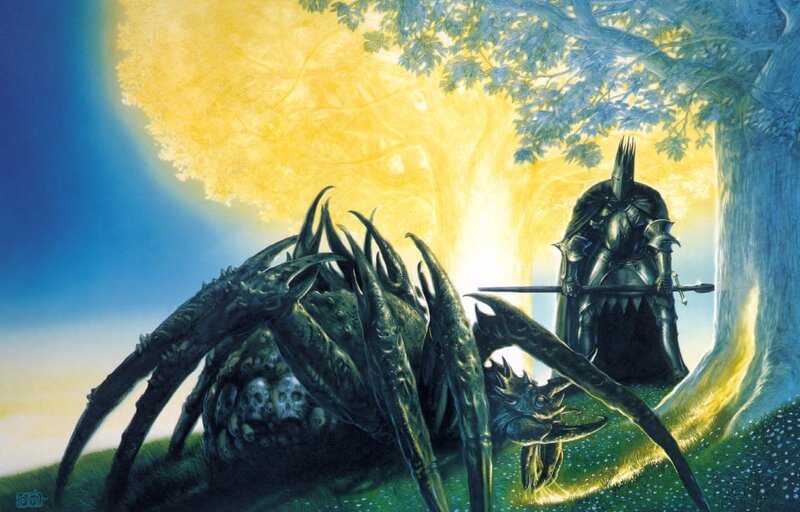 Knight Facing Giant Spider