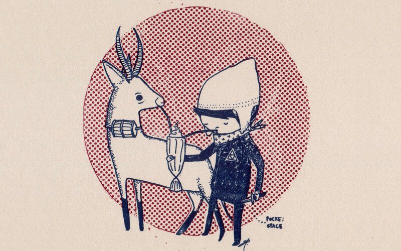 knight feeding a deer