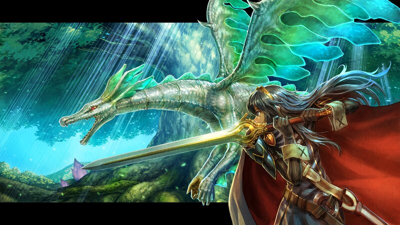 Knight Fighting a Dragon — Green