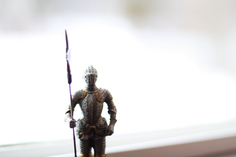 Knight figurine with spear