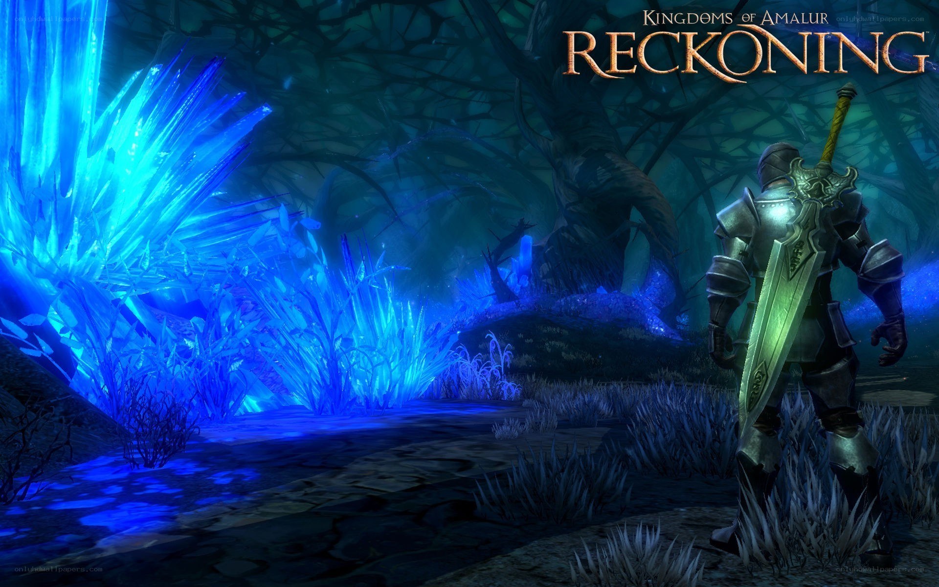 Knight in a blue forest