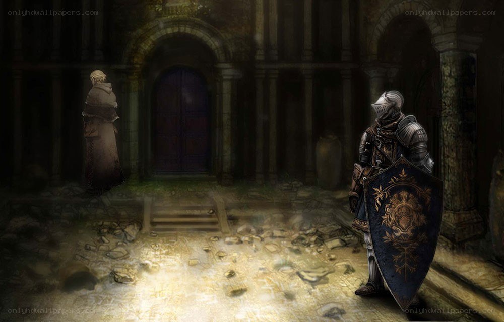 Knight in a dark cathedral