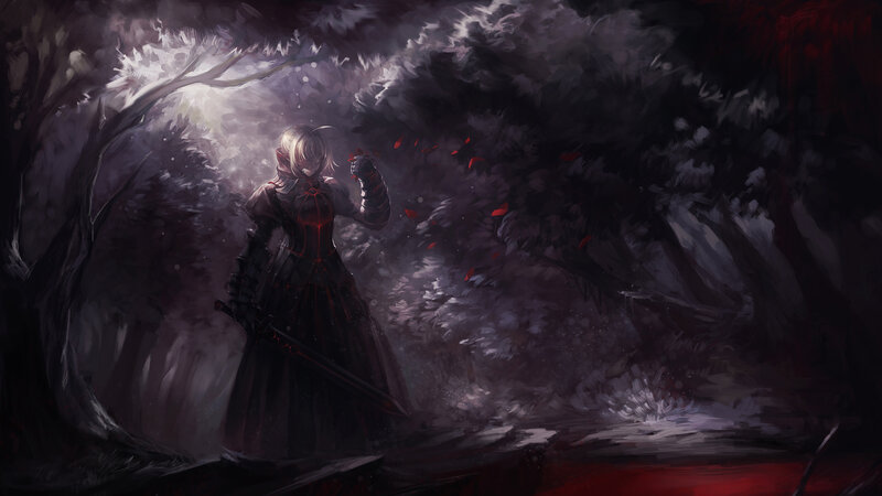 Knight in a dark forest