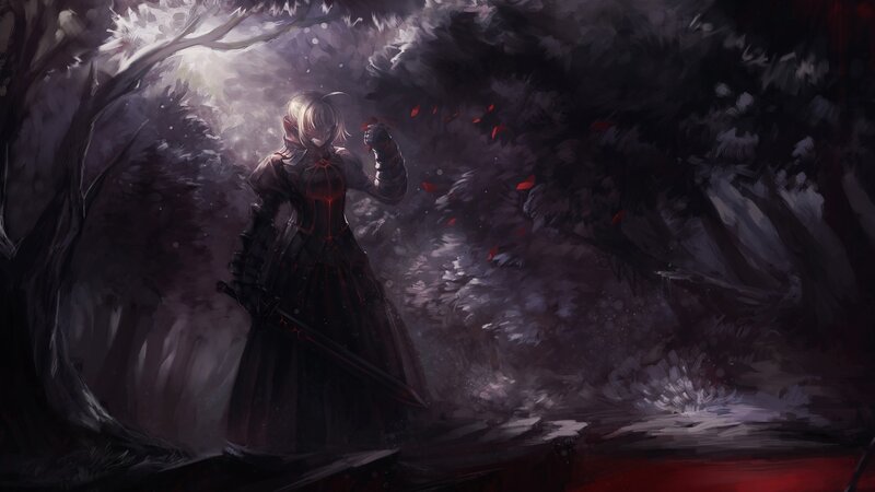 Knight in a dark forest