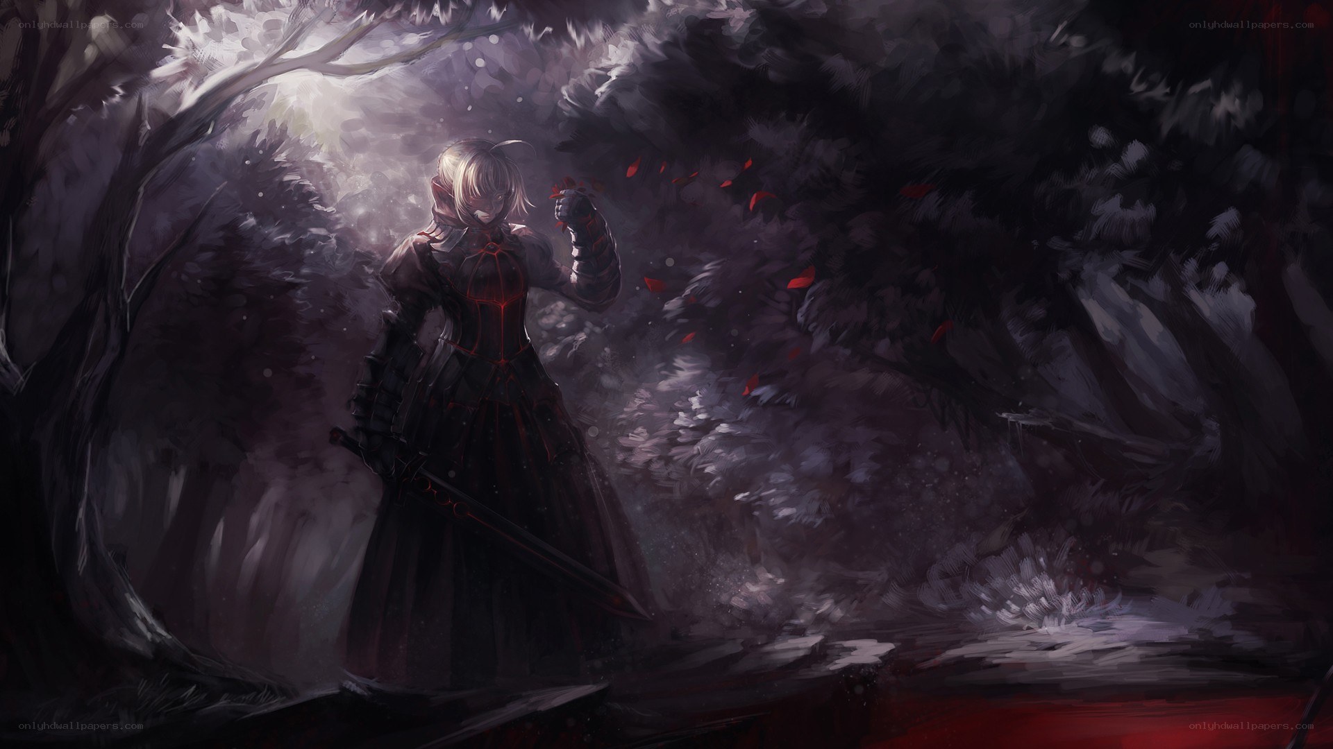 Knight in a dark forest