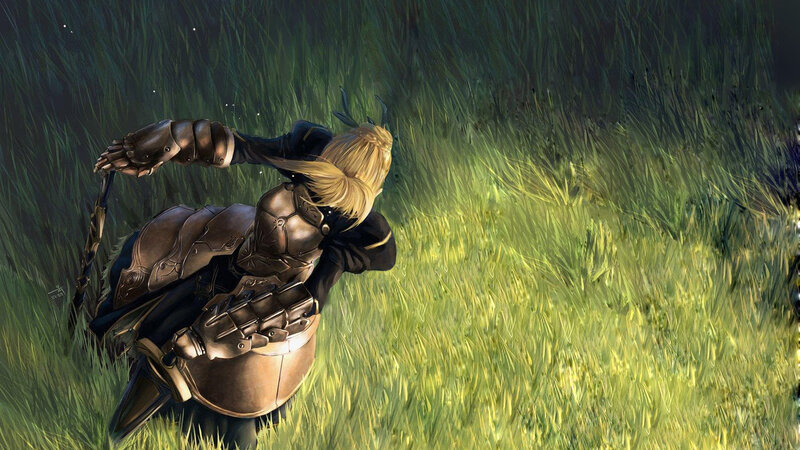 knight in a field