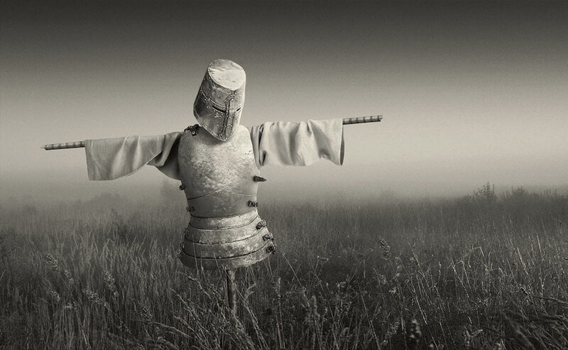 Knight in a field