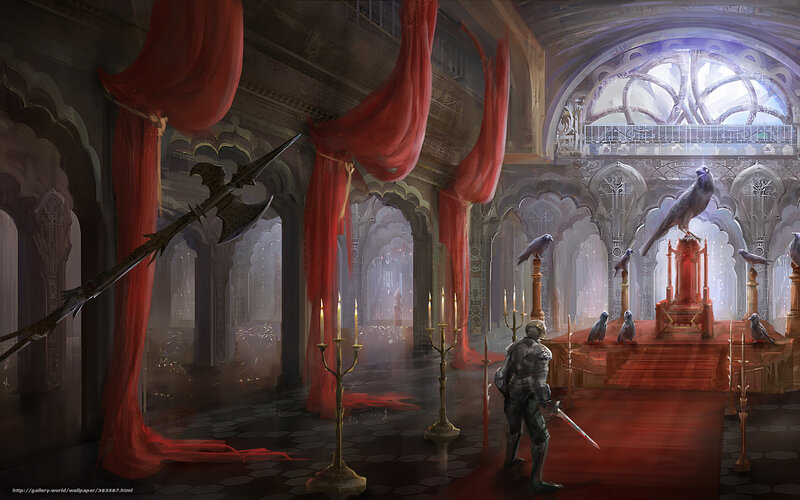 Knight in a grand hall