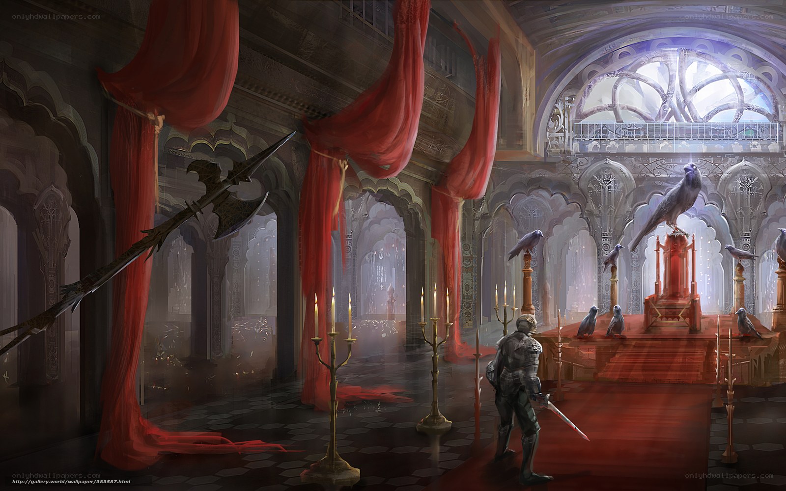 Knight in a grand hall