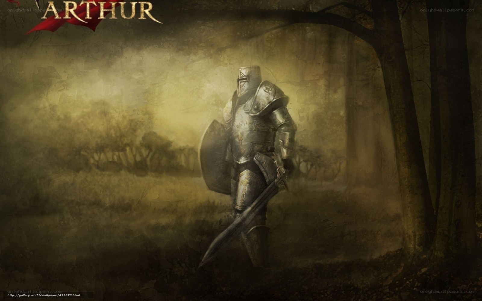 Knight in a misty forest