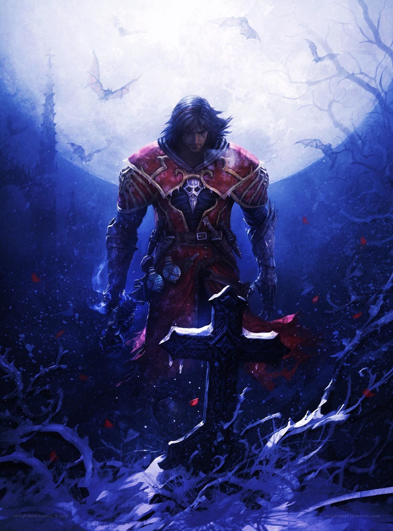 Knight in a moonlit forest