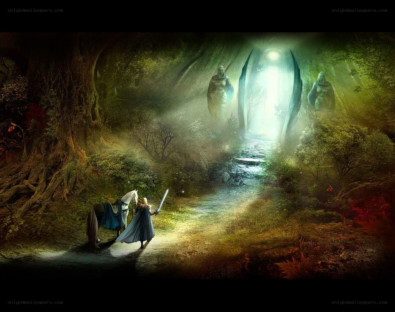 Knight in a mystical forest