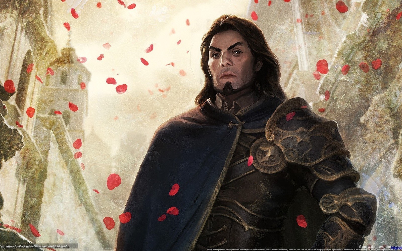 knight in a rose storm