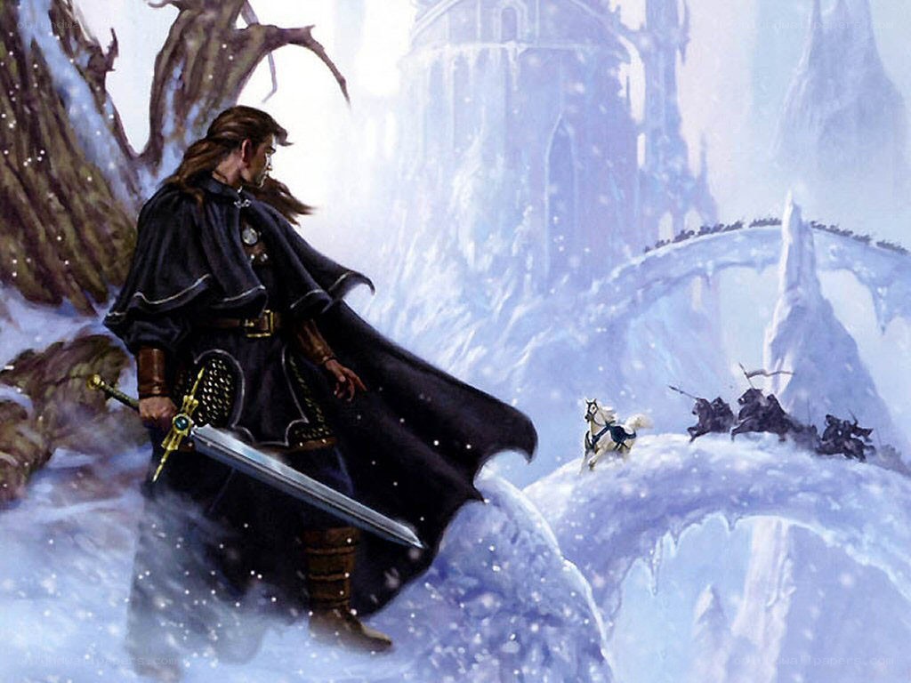 Knight in a snowy landscape