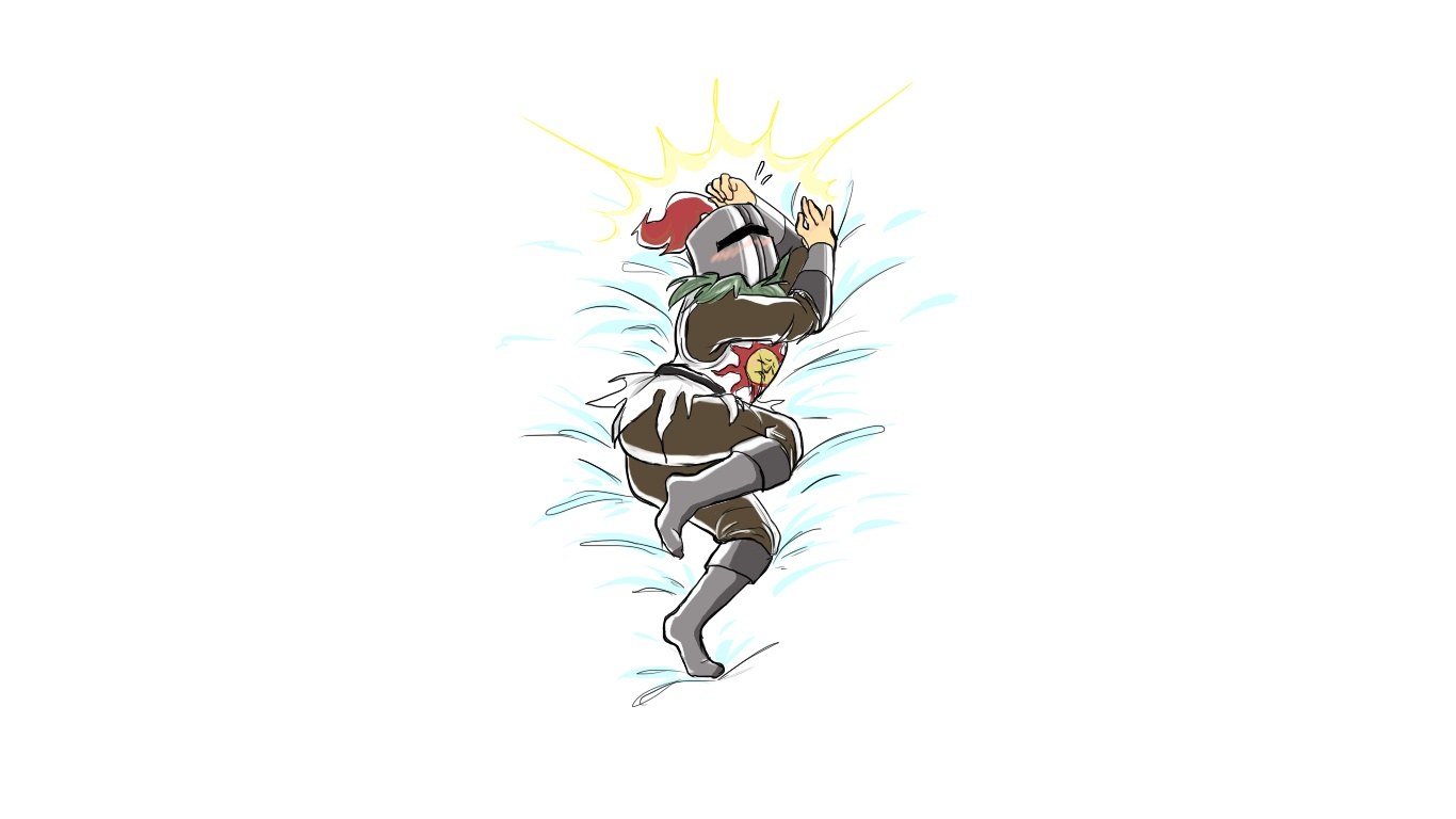 Knight in armor being struck