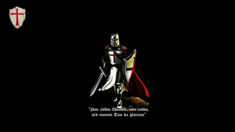 Knight in Armor — Black, Dramatic, Night, Digital Art, Sword, Shield