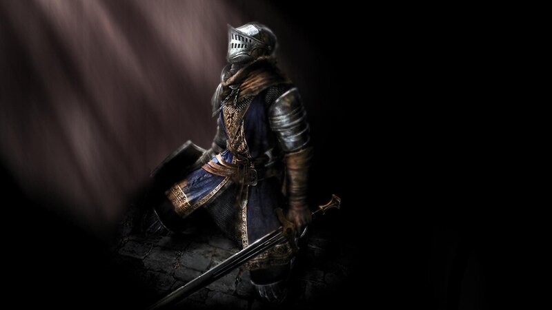 Knight in Armor — Black, Dramatic, Night, Digital Art, Sword