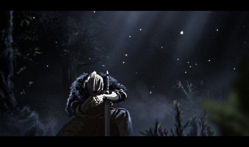 Knight in Armor — Black, Dramatic, Night, Digital Art