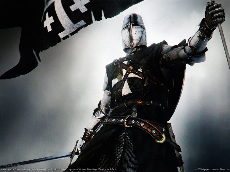 Knight in Armor — Black, Flag