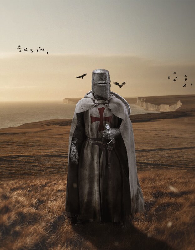 Knight in Armor — Brown, Dramatic, Sunset, Digital Art