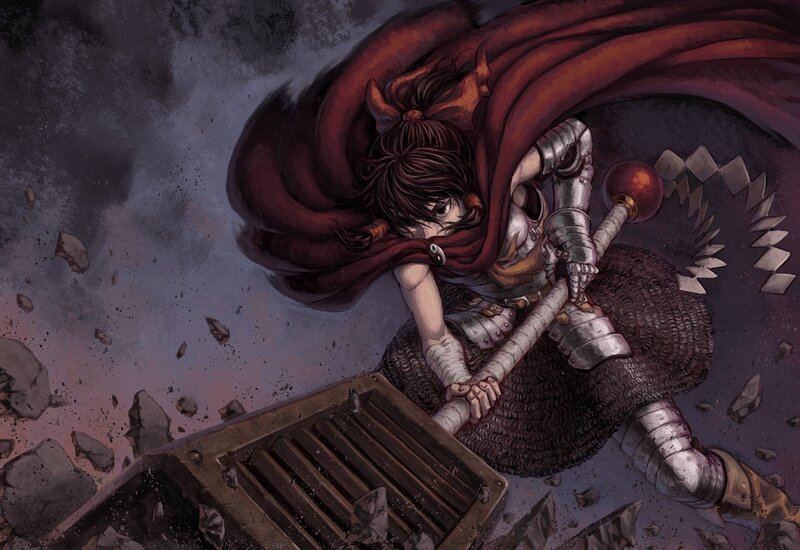 Knight in armor falling