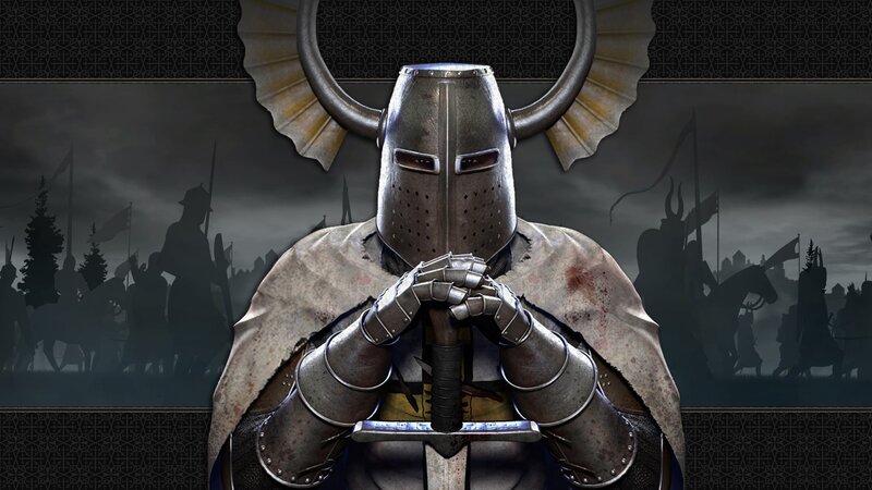 Knight in Armor — Gray, Dramatic, Night, Digital Art, Sword