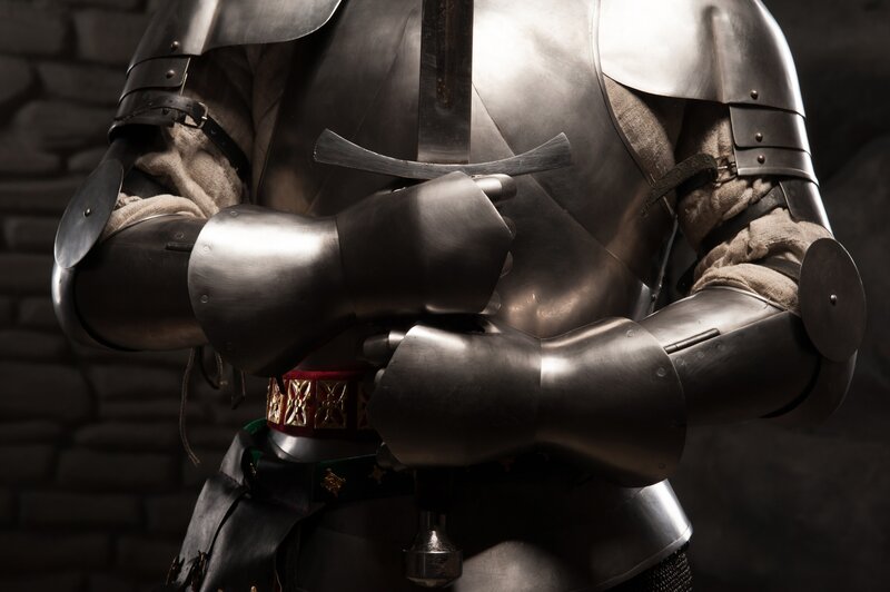Knight in Armor — Gray, Dramatic, Photograph