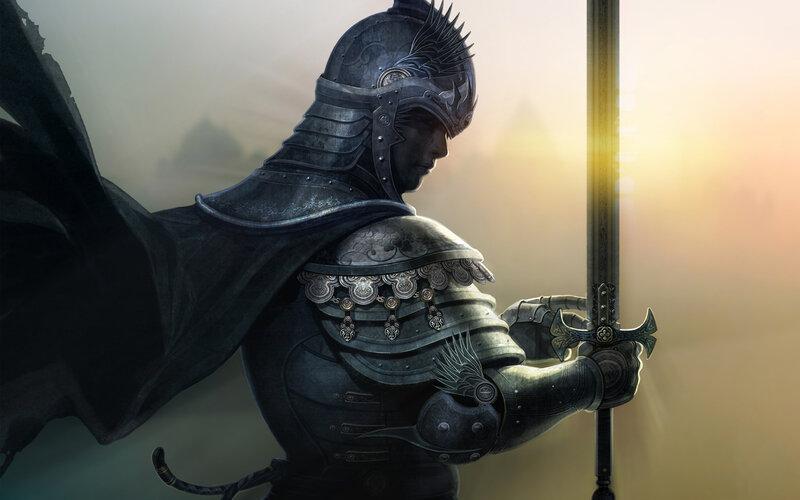Knight in Armor — Gray, Dramatic
