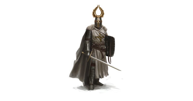 Knight in Armor — Gray, Serious