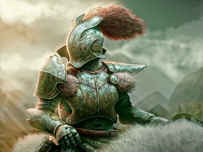 Knight in Armor — Green, Dramatic