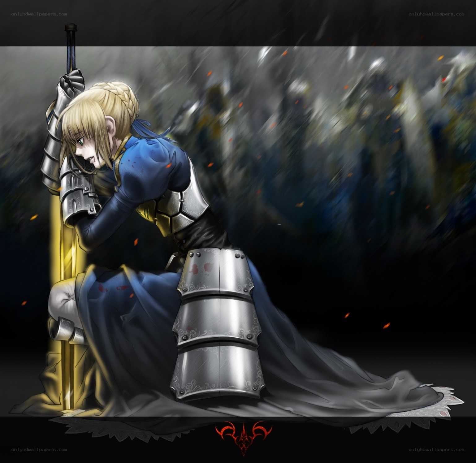 knight in armor kneeling