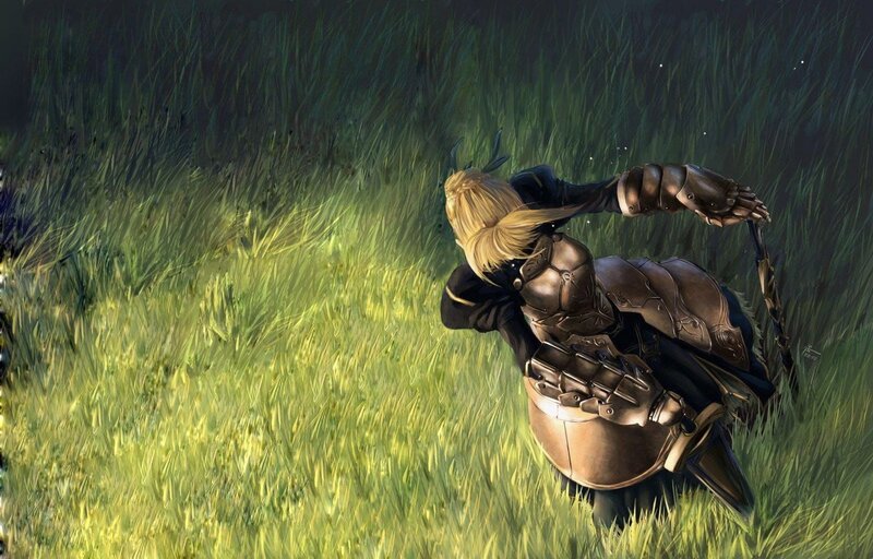 Knight in Armor Kneeling — Green