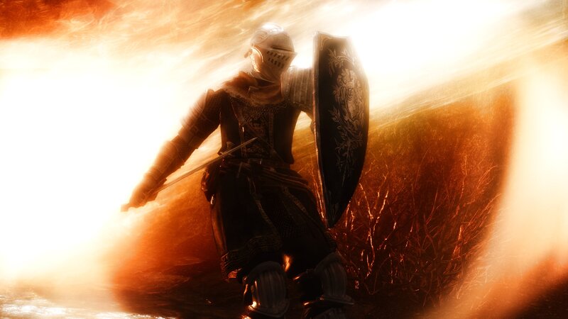 Knight in Armor — Orange, Dramatic, Sunset