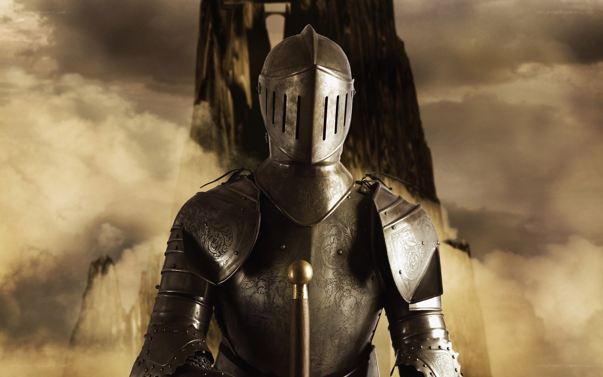 knight in armor standing