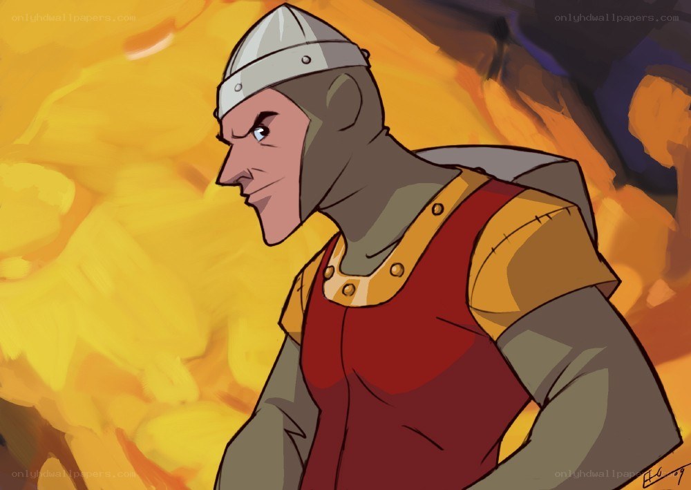 knight in armor with fire