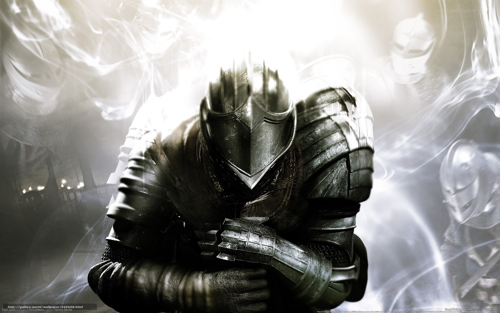 Knight in armor with light