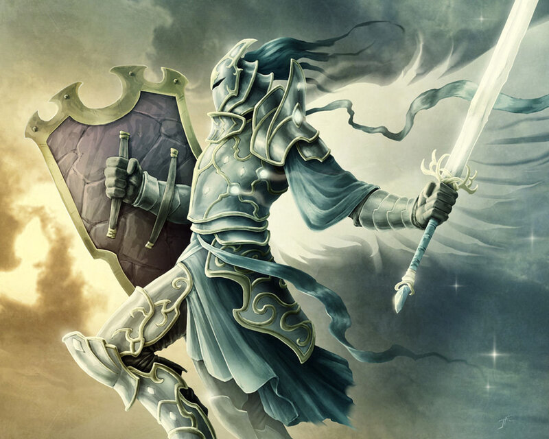 Knight in armor with sword