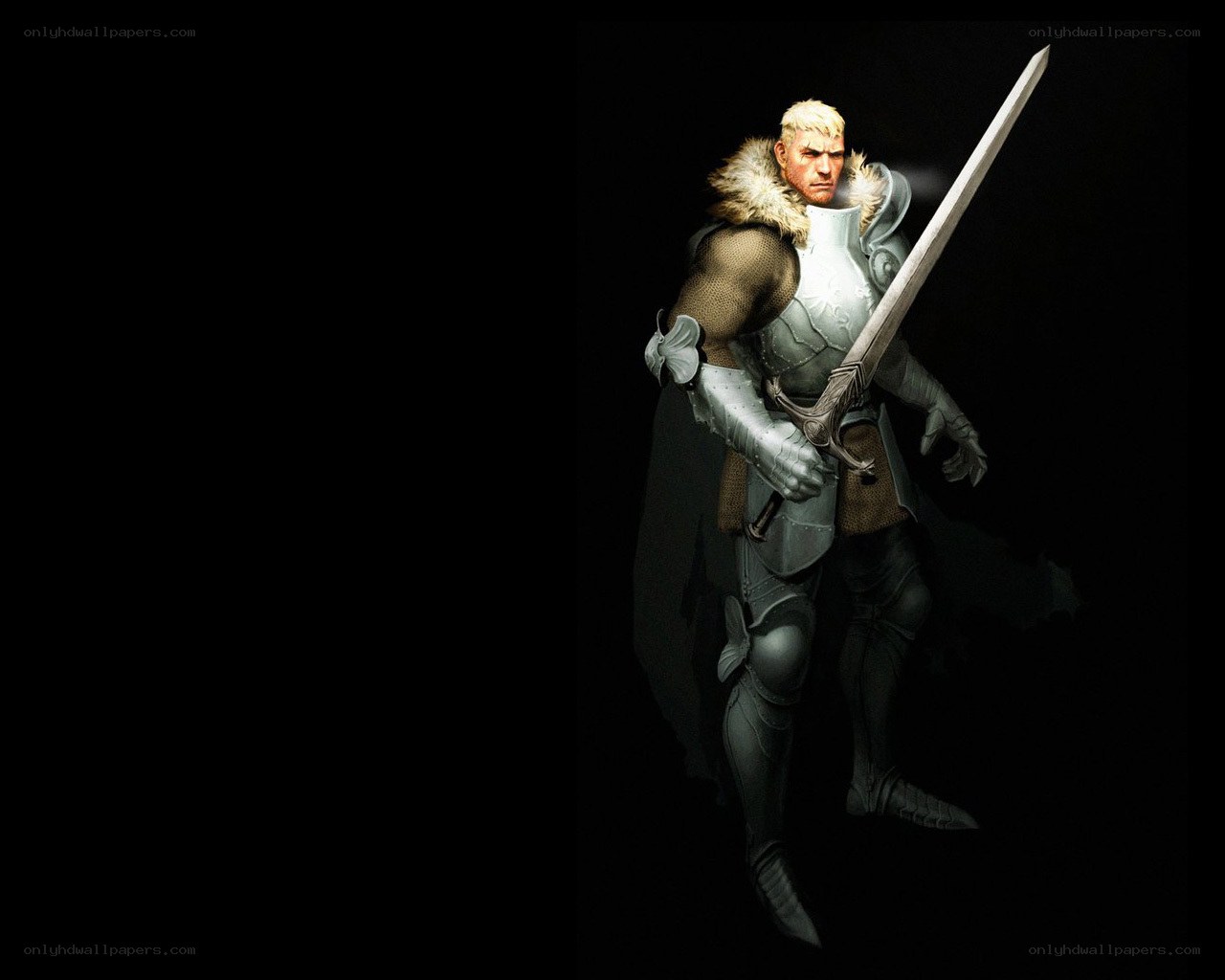 Knight in armor with sword