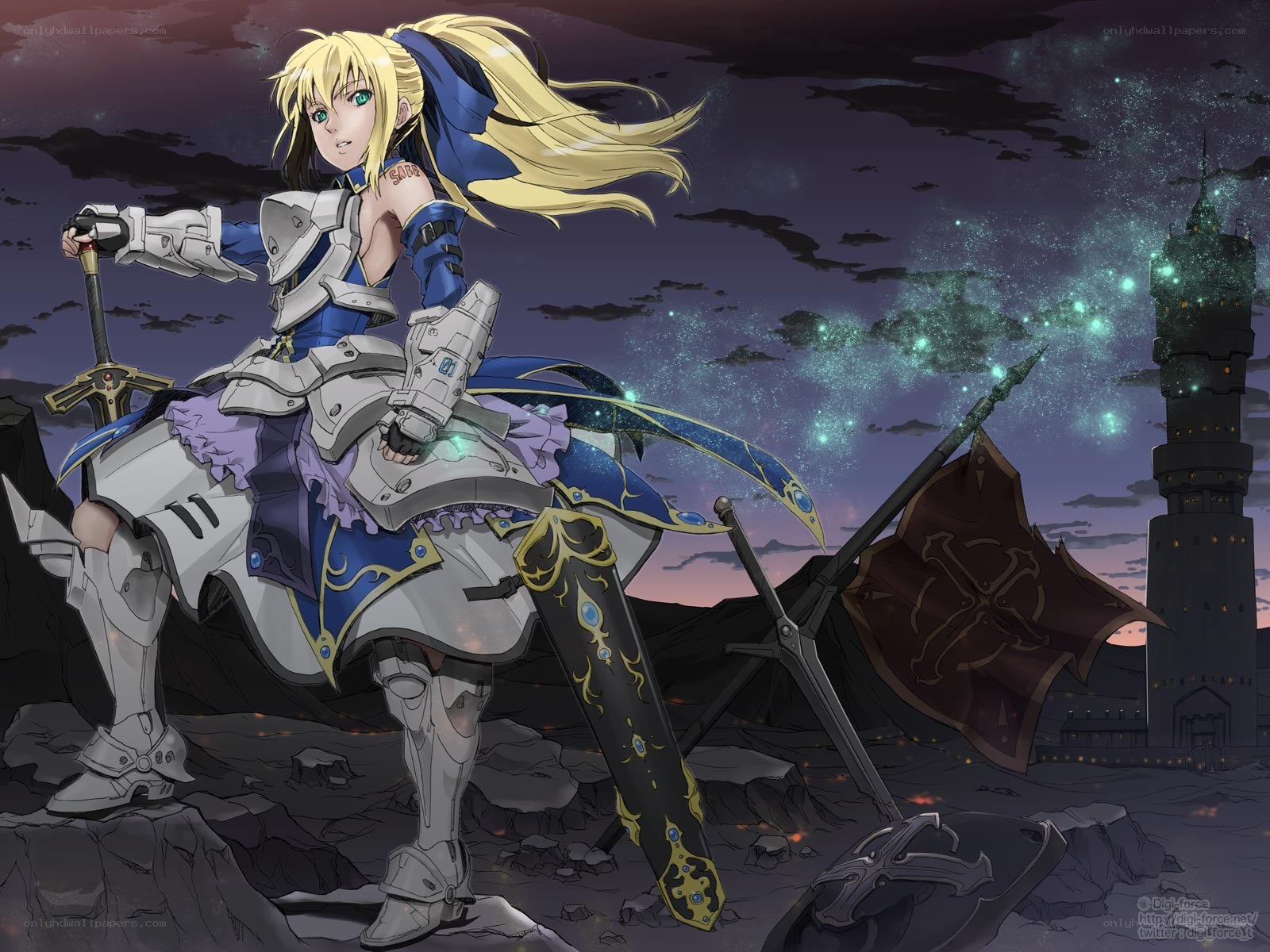 Knight in armor with sword