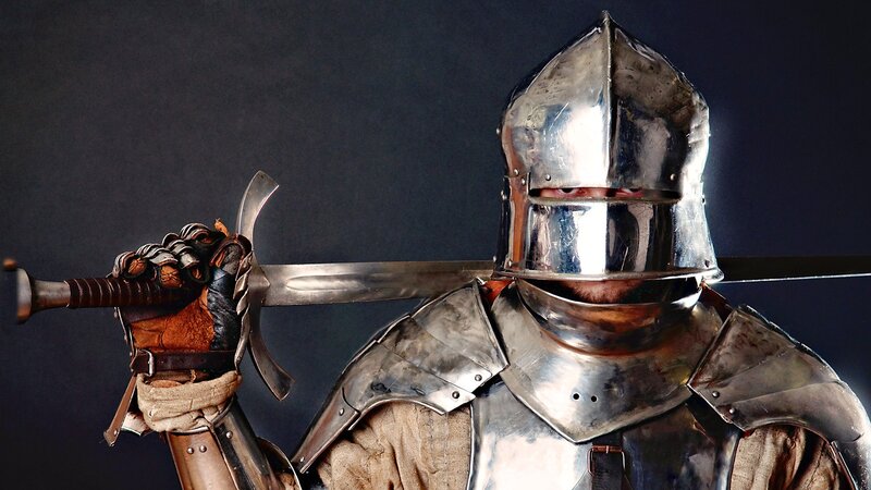 Knight in armor with sword