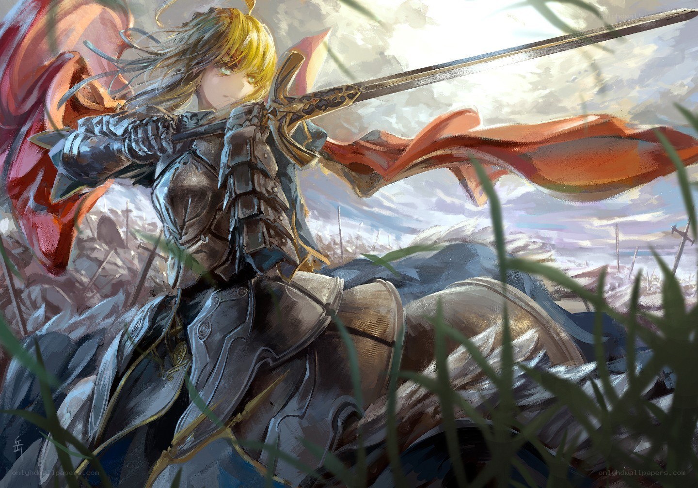 knight in armor with sword