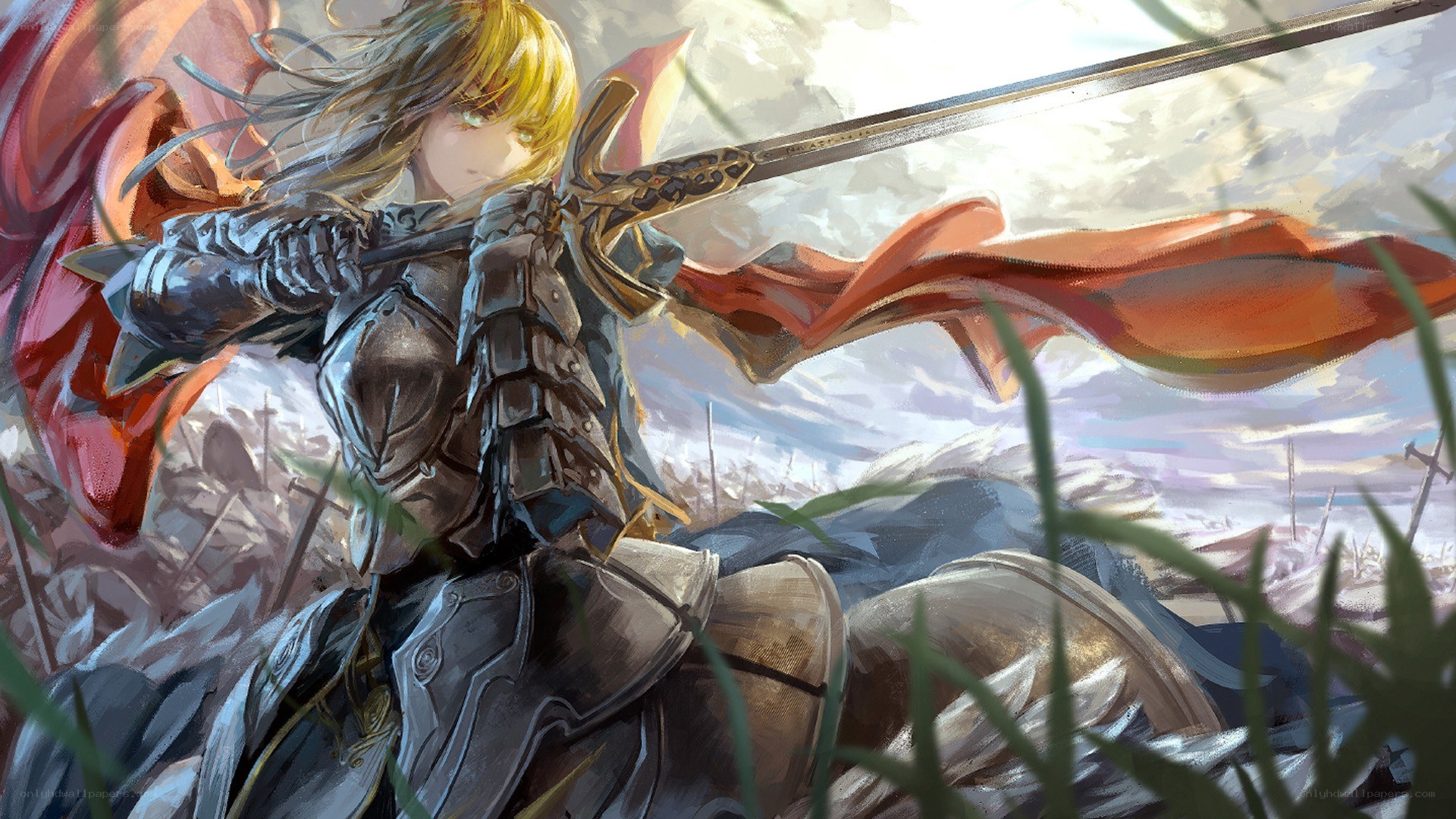 knight in armor with sword