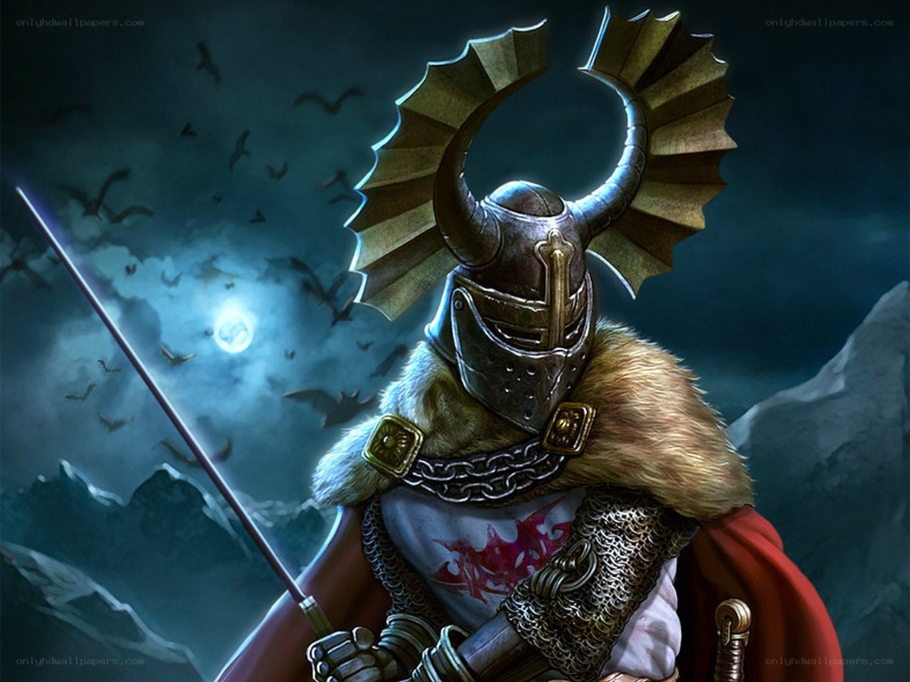 Knight in armor with sword