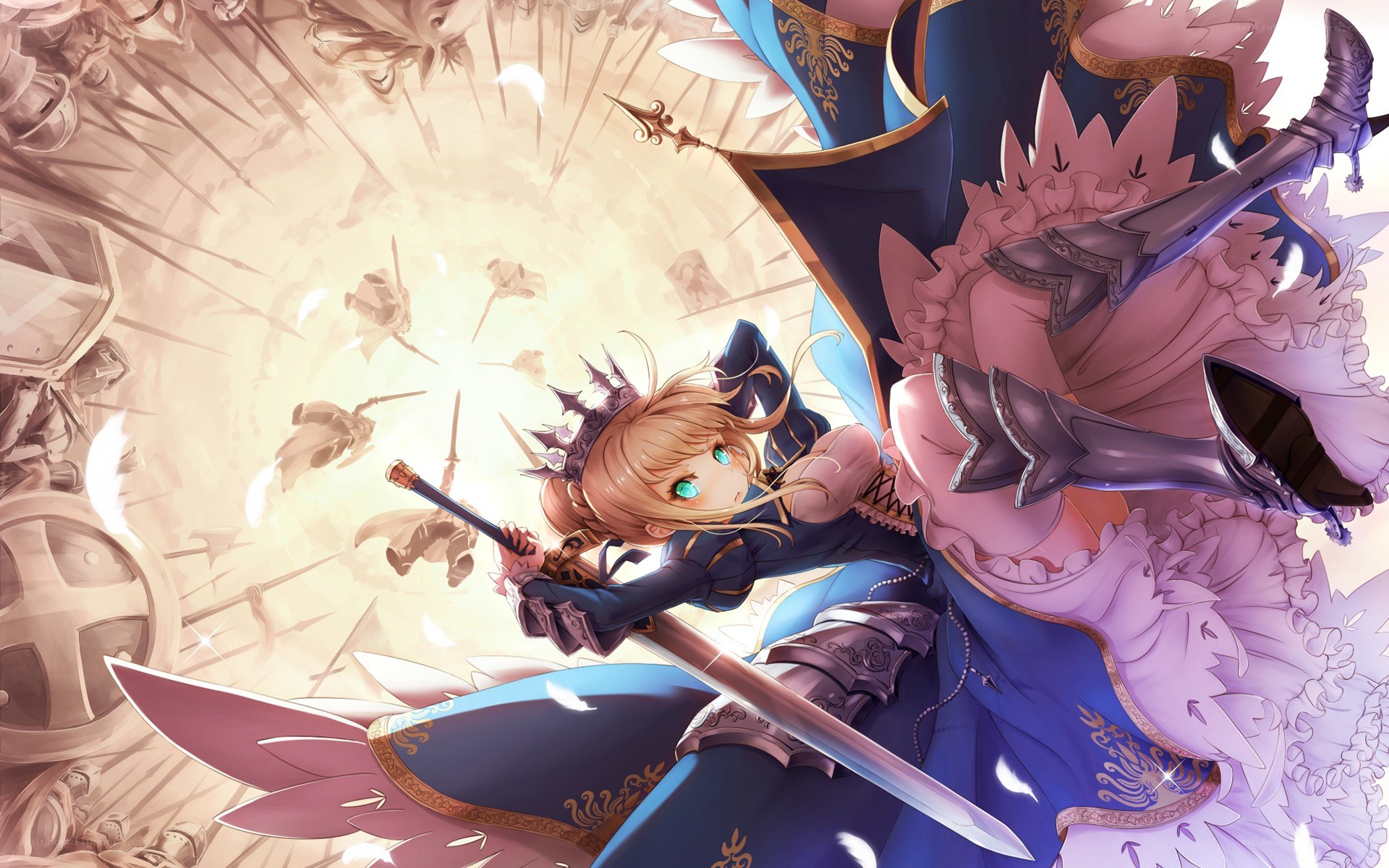 Knight in armor with sword