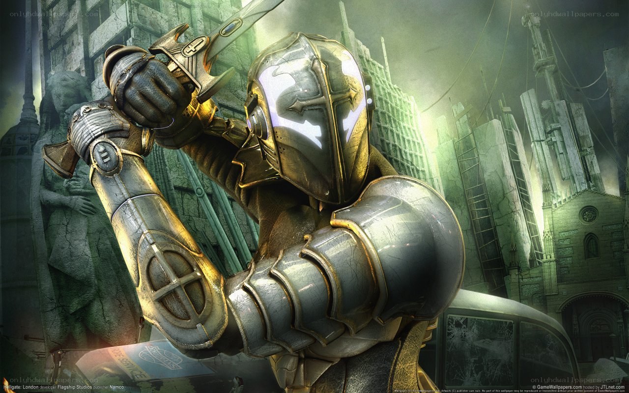 Knight in armor with sword