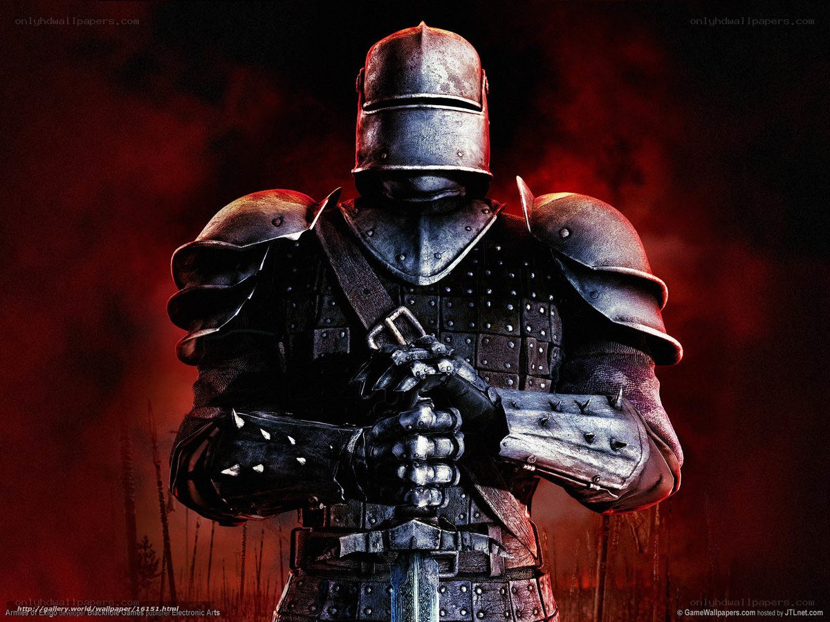 Knight in armor with sword