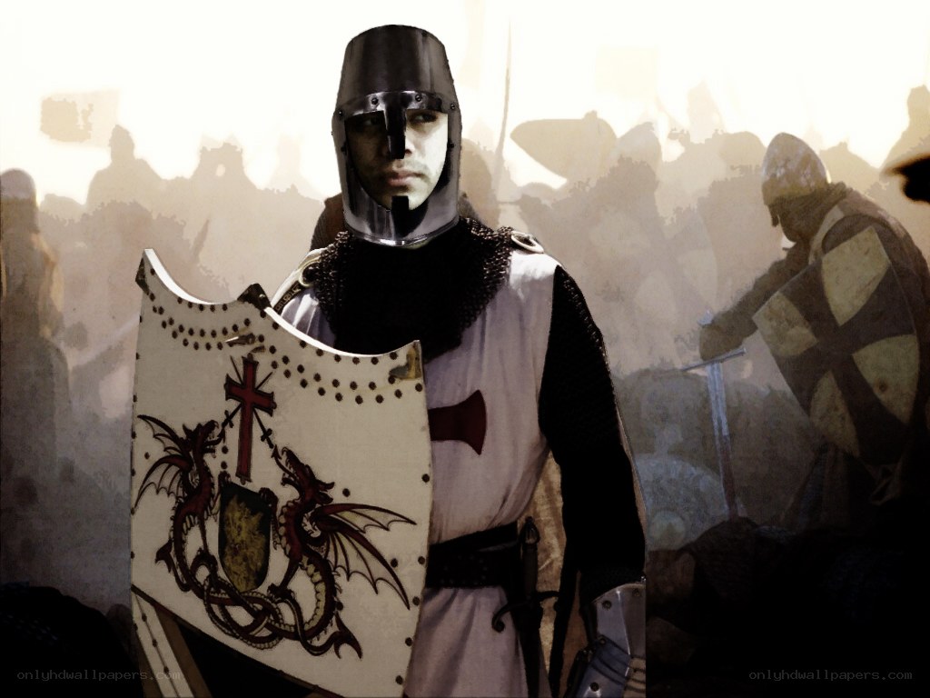 Knight in battle armor