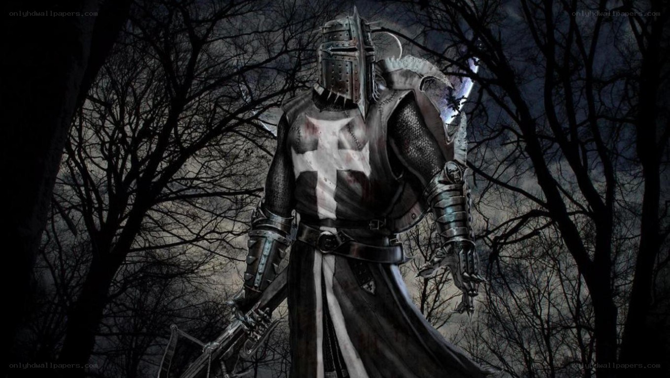 Knight in dark forest